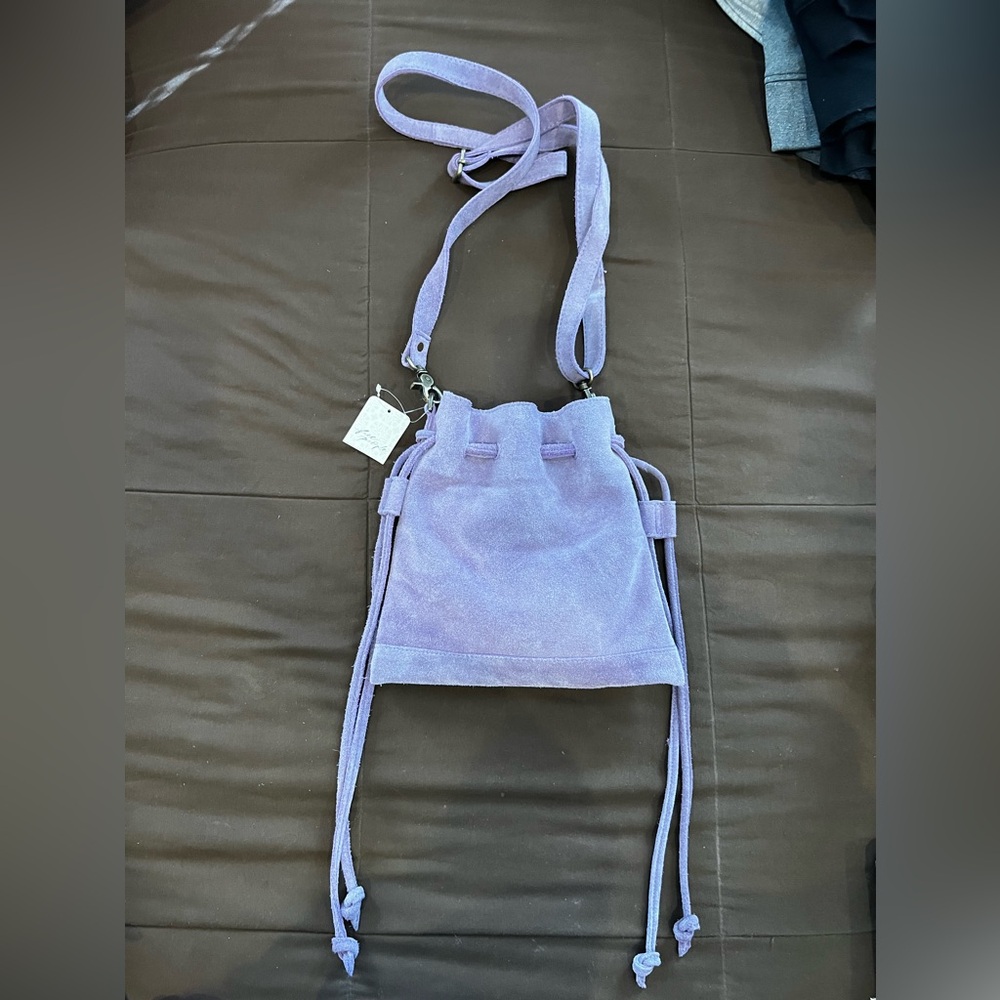 Free People Purple suede crossbody bag - new with tags